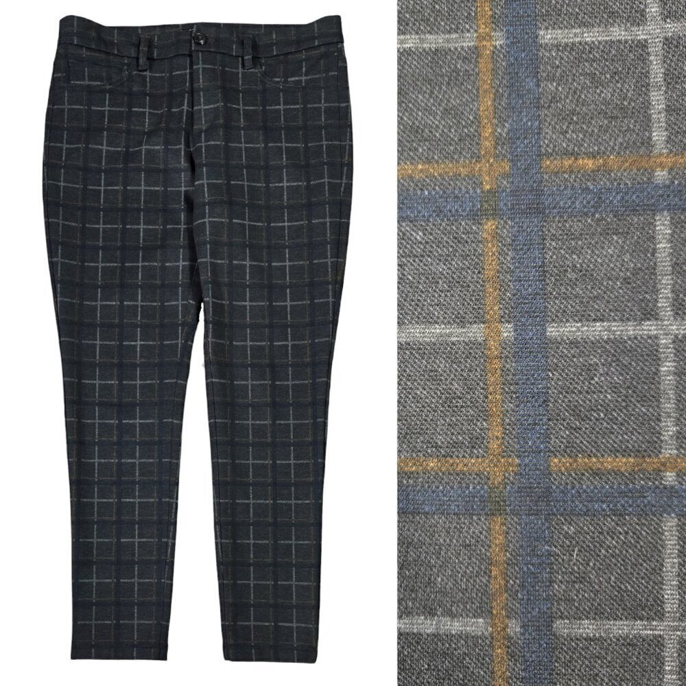 41 Hawthorn Laura Gray Plaid Mid Rise Ankle Skinny Pant Stretch Stitch Fix